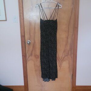 Zara Dress Floral Maxi Strappy details Black Medium Women Sleeveless Summer